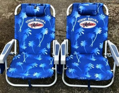 2 Tommy Bahama Backpack Relax Folding Beach Chair